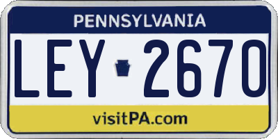PA license plate LEY2670