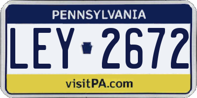 PA license plate LEY2672