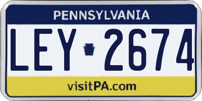 PA license plate LEY2674