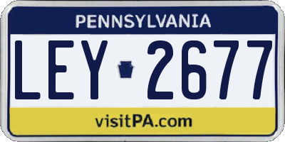 PA license plate LEY2677