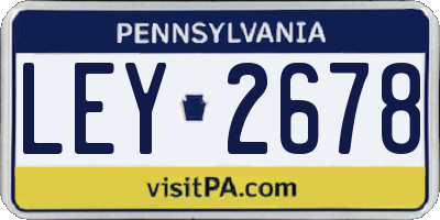 PA license plate LEY2678