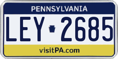 PA license plate LEY2685