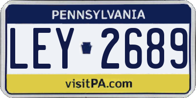 PA license plate LEY2689