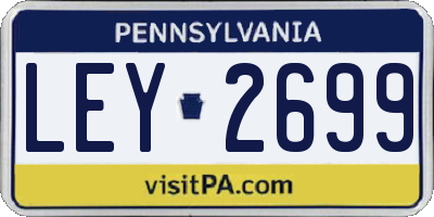 PA license plate LEY2699