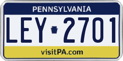 PA license plate LEY2701