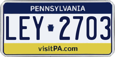 PA license plate LEY2703