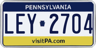 PA license plate LEY2704