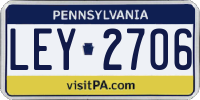 PA license plate LEY2706