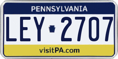 PA license plate LEY2707