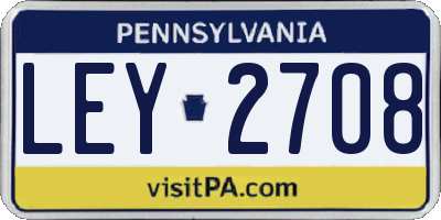 PA license plate LEY2708