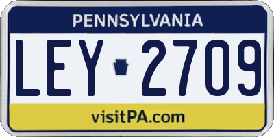 PA license plate LEY2709