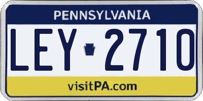 PA license plate LEY2710