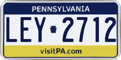 PA license plate LEY2712