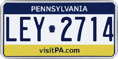 PA license plate LEY2714