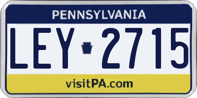 PA license plate LEY2715