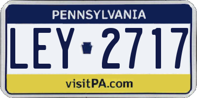 PA license plate LEY2717
