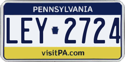 PA license plate LEY2724