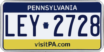 PA license plate LEY2728