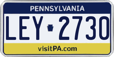 PA license plate LEY2730