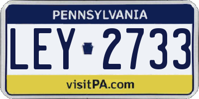PA license plate LEY2733