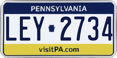 PA license plate LEY2734