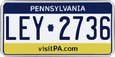 PA license plate LEY2736