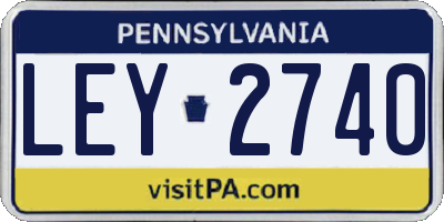 PA license plate LEY2740