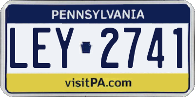 PA license plate LEY2741