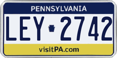 PA license plate LEY2742