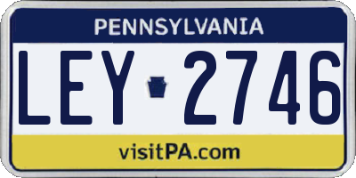 PA license plate LEY2746