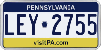 PA license plate LEY2755