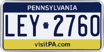 PA license plate LEY2760