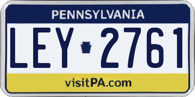 PA license plate LEY2761