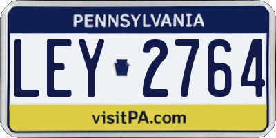 PA license plate LEY2764