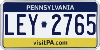 PA license plate LEY2765