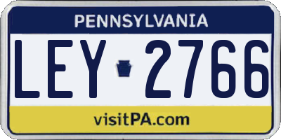 PA license plate LEY2766