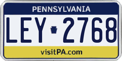 PA license plate LEY2768