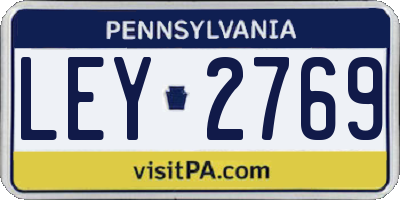 PA license plate LEY2769