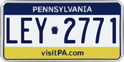 PA license plate LEY2771