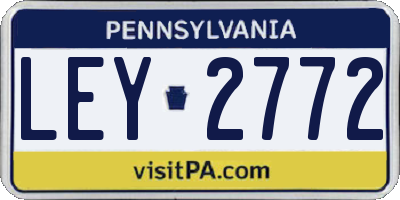 PA license plate LEY2772