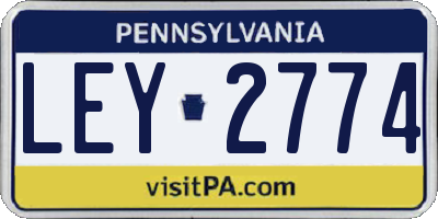 PA license plate LEY2774