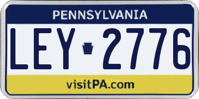 PA license plate LEY2776
