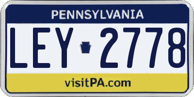 PA license plate LEY2778