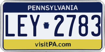 PA license plate LEY2783