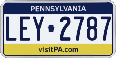 PA license plate LEY2787