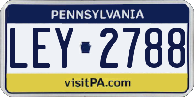 PA license plate LEY2788