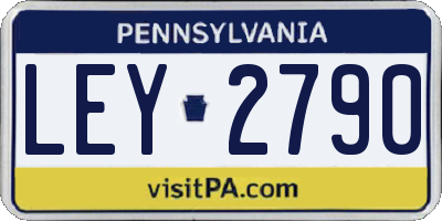 PA license plate LEY2790