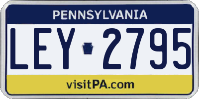 PA license plate LEY2795