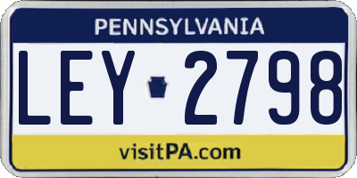 PA license plate LEY2798