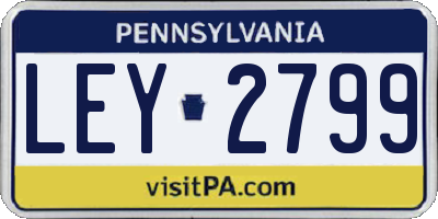 PA license plate LEY2799